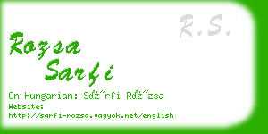 rozsa sarfi business card